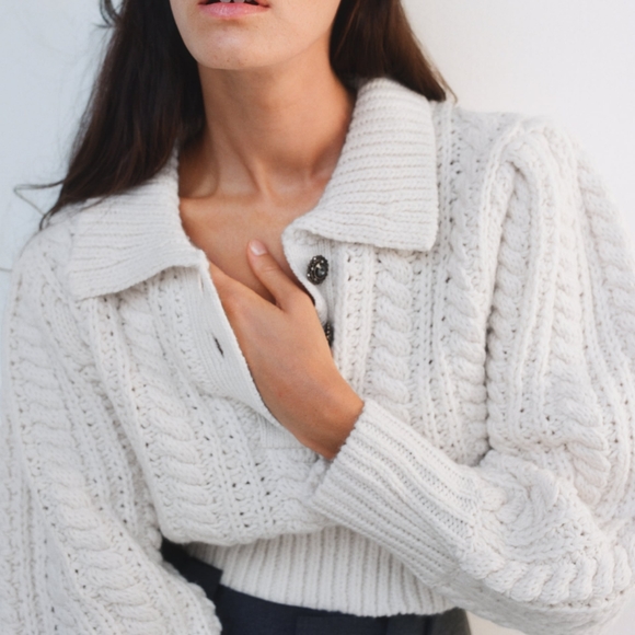 ZARA | Bloggers Fave Cropped Cable Knit Sweater - Picture 10 of 16